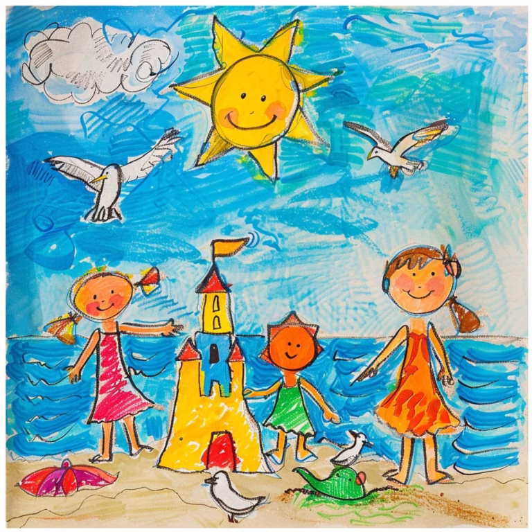 Деа играят на плажа